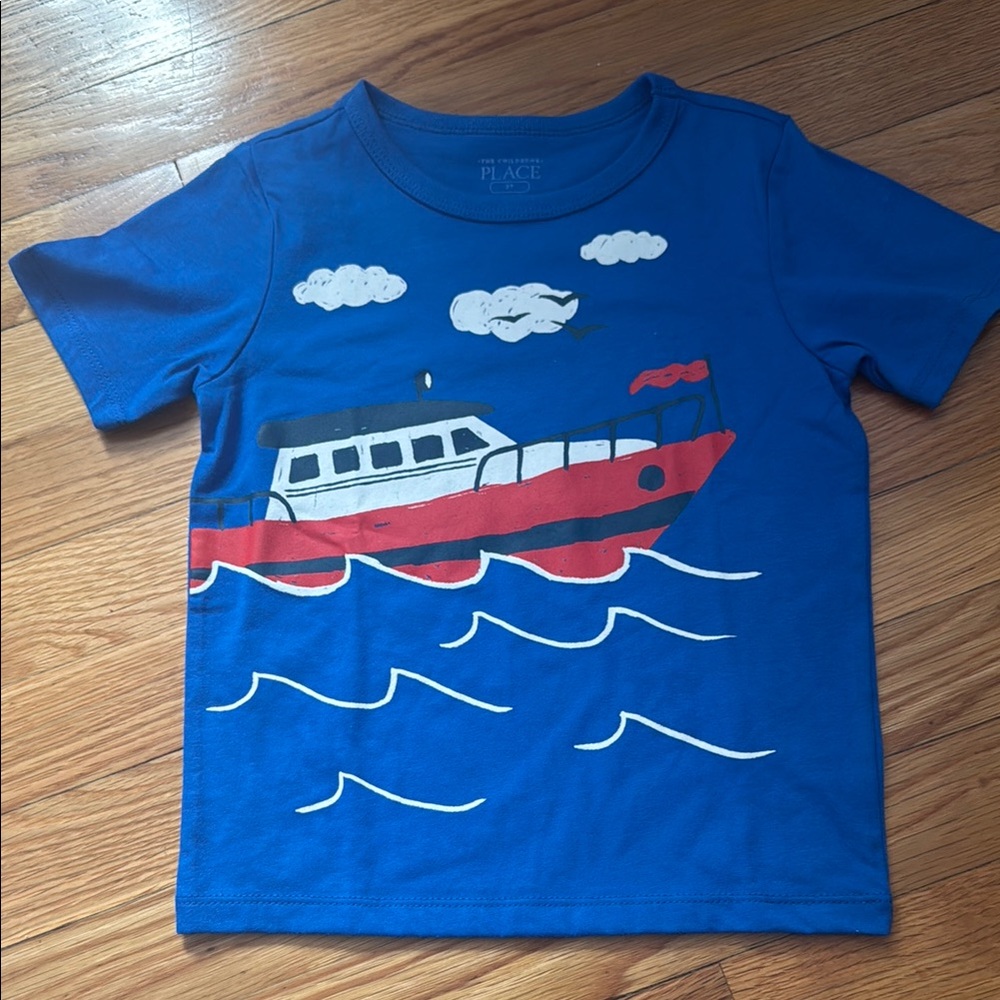 The Children's Place Blue Boat Graphic Tee